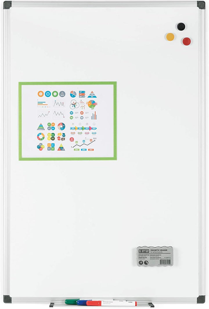 Bi-Office Magnetisches Whiteboard Maya - 60 x 45 cm - Emaillierte Premiumoberfläche, Trocken Abwisch