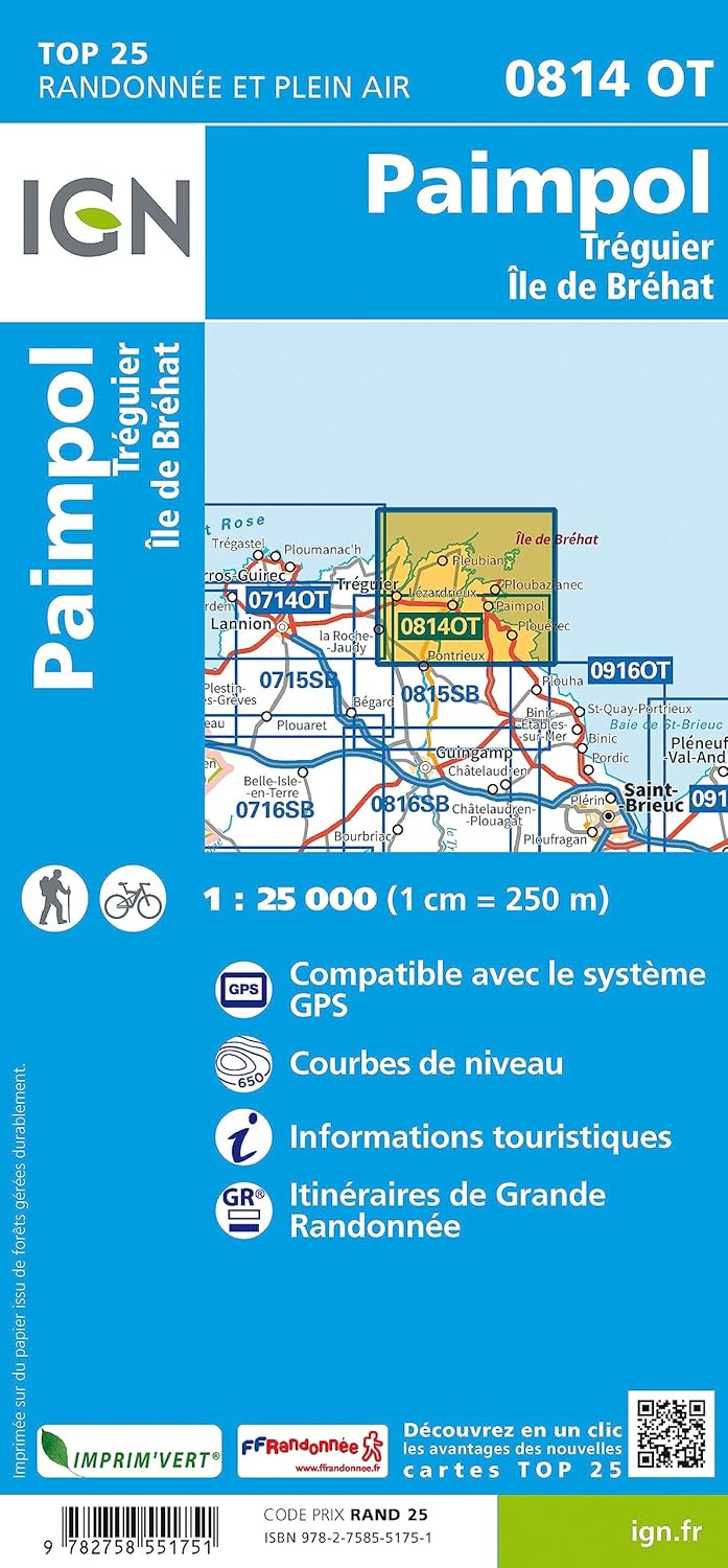 Paimpol Treguier -Ile de Brehat 1:25 000 (TOP 25), Karte