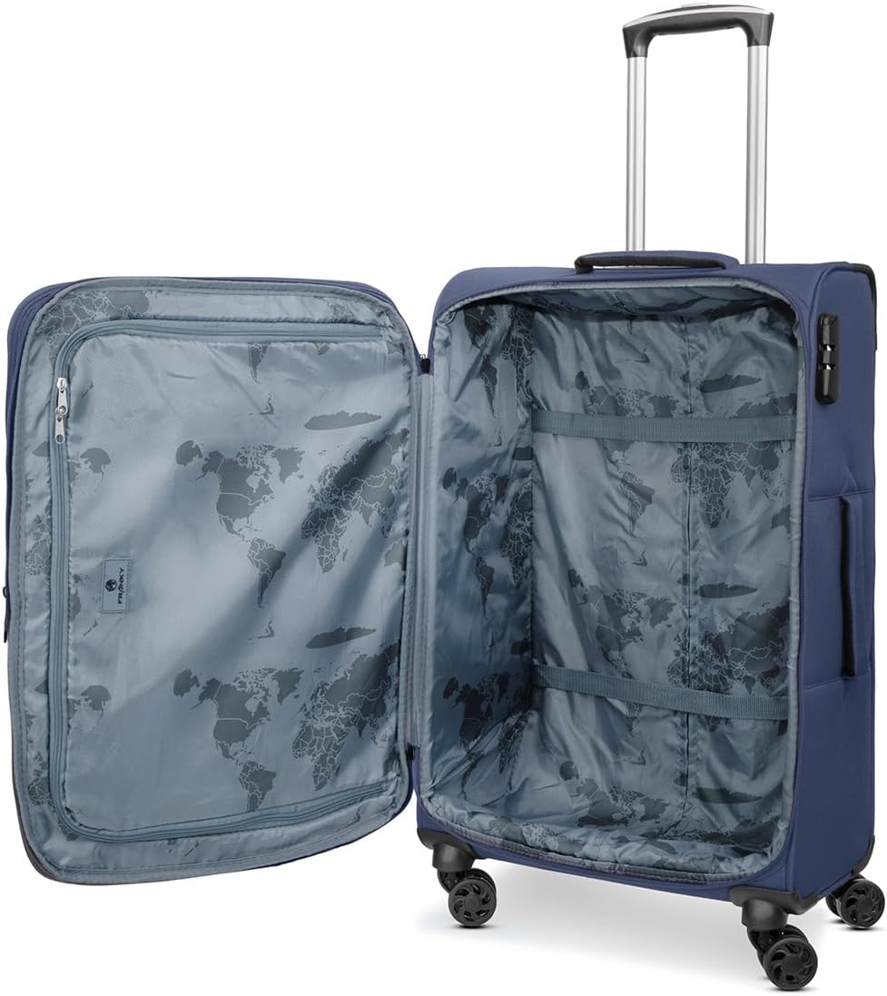 Franky Melbourne 3.0 Koffer Set 3-Teilig | Weichschalen Trolleyset mit 4 Rollen, arretierbarer Griff