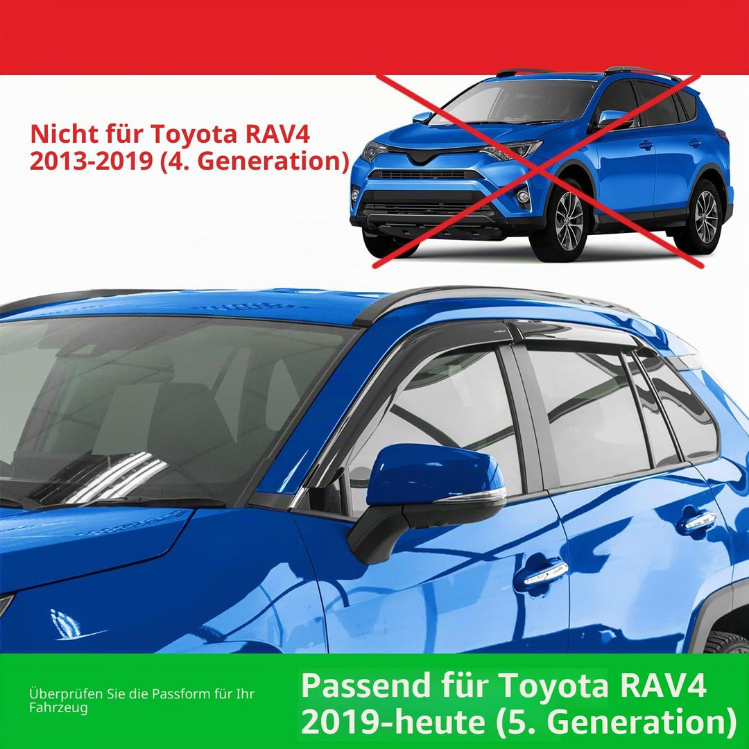 Goodyear Windabweiser für/kompatible mit Toyota RAV4 2019-2025 (V) - Stick-on Regenabweiser - Autofe