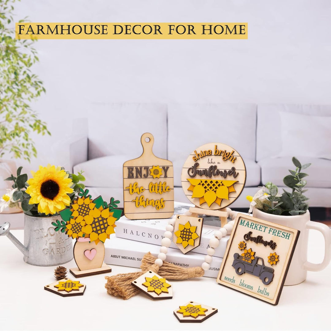 Sonnenblumen-Dekor – Bauernhaus-Sonnenblumen-Dekorationen – rustikale Sonnenblumen-Dekoration – Früh