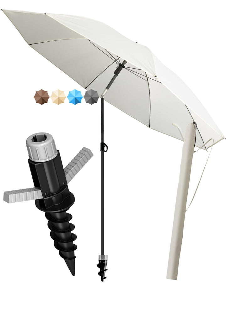 4smile Sunnyjoy Sonnenschirm Strand 3-IN-1 Set - Strandschirm windfest stabil, UPF 50+ Sonnenschirm