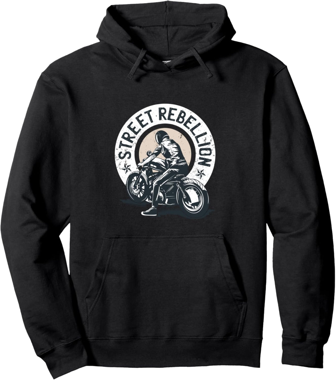 Vintage Biker Street Rebellion Motorrad Ride Custom Retro Pullover Hoodie