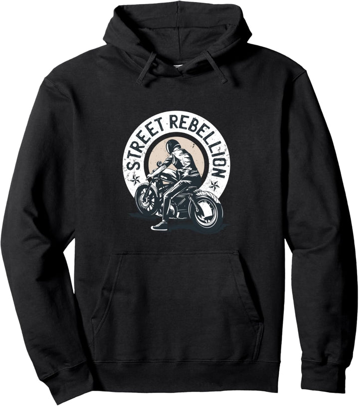 Vintage Biker Street Rebellion Motorrad Ride Custom Retro Pullover Hoodie