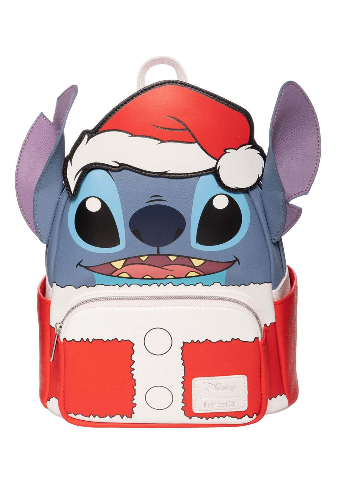 Loungefly Lilo & Stitch Holiday Santa Stitch Mini-Rucksack, Rot/Ausflug, einfarbig (Getaway Solids),
