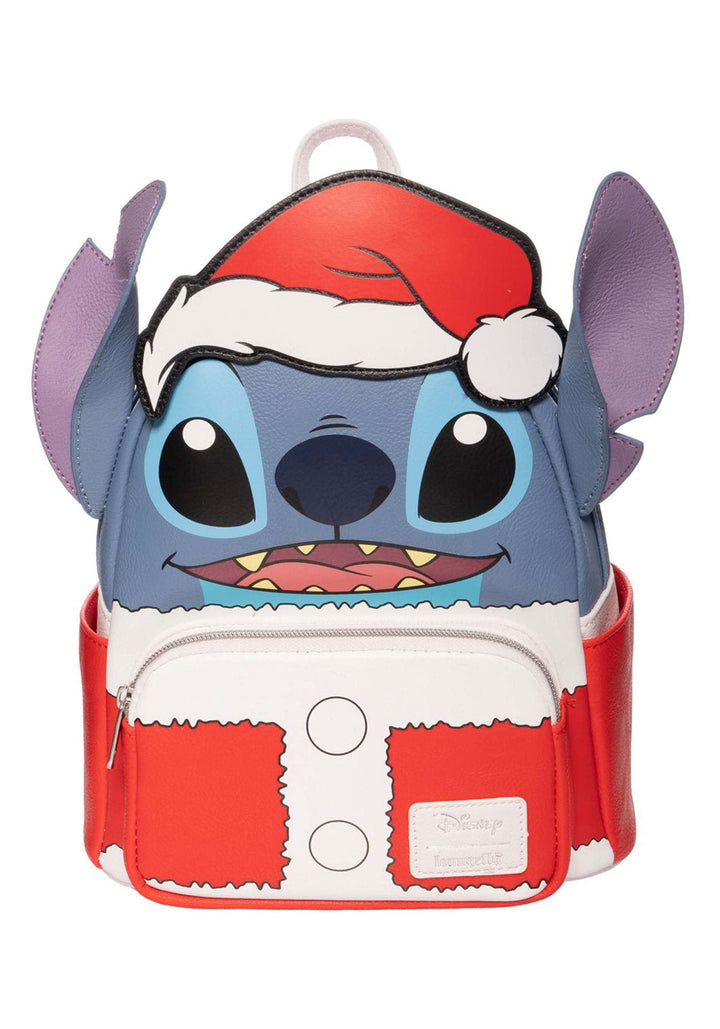 Loungefly Lilo & Stitch Holiday Santa Stitch Mini-Rucksack, Rot/Ausflug, einfarbig (Getaway Solids),