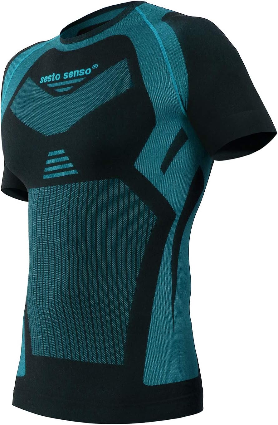 sesto senso Herren Funktionsunterwäsche Set Kurzarmhemd Leggings Schnelltrocknend Skiunterwäsche M G