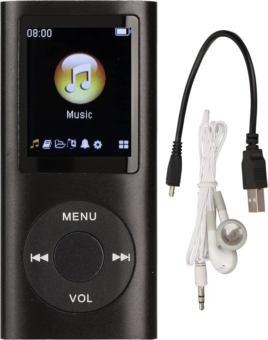 Yctze MP3/MP4-Player, Tragbarer Musikplayer mit Kopfhörer, 1,8-Zoll-HD-Bildschirm, Unterstützt Bis z