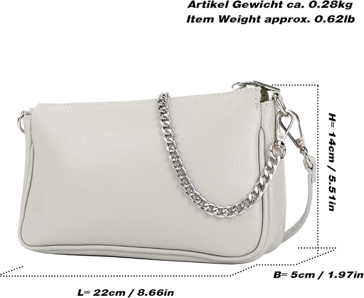 modamoda de - T237 - Umhängetasche Klein Small aus ital. Leder Saphirblau, Saphirblau