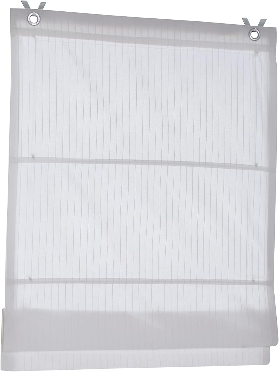 Raffrollo Ösenrollo Verlock gestreift Blickdicht Weiss Breite 120 x Höhe 140 cm 120 x 140 cm Weiss,