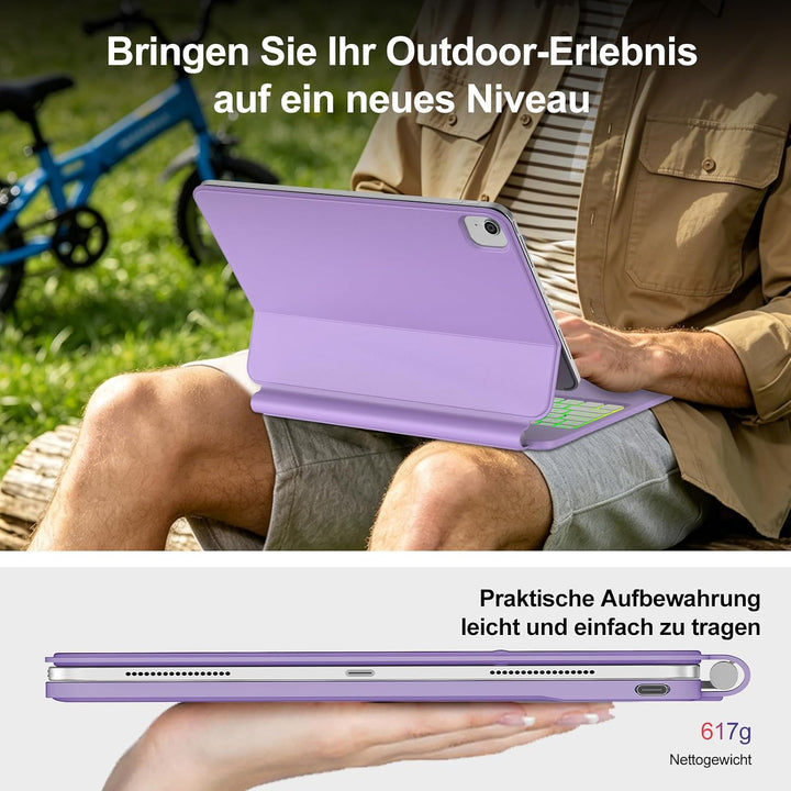 Magic Keyboard für iPad Air 13" (M3 2025 M2 2024)/iPad Pro 12.9 (6ª/5ª/4ª/3ª Gen), Magnetischer Stän