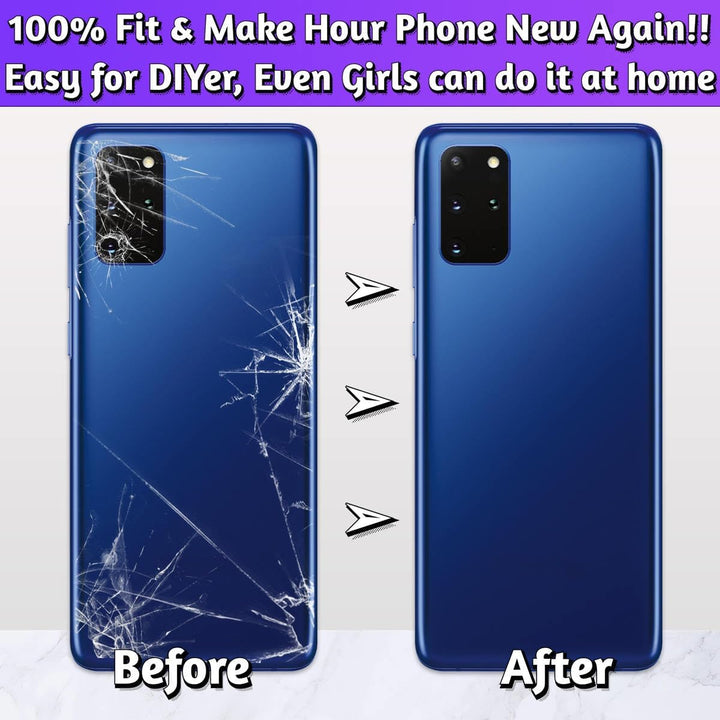 LUVSS Akkudeckel Kompatibel für Samsung Galaxy S20+ Plus Rückseite Glas Deckel Original Backcover Er