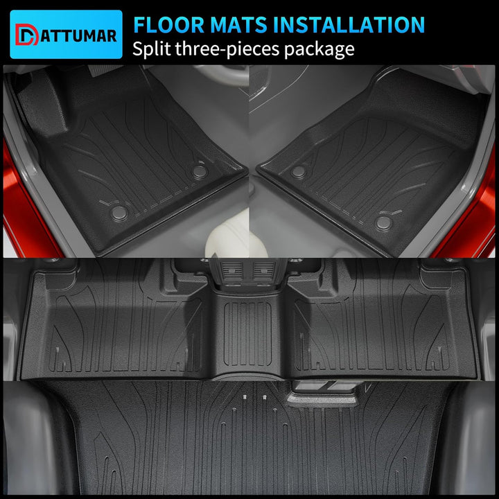 Fussmatten kompatibel mit Dodge Durango 7-Sitzer Kofferraummatte 2016–2024, Allwetter-Rücksitzbezug,