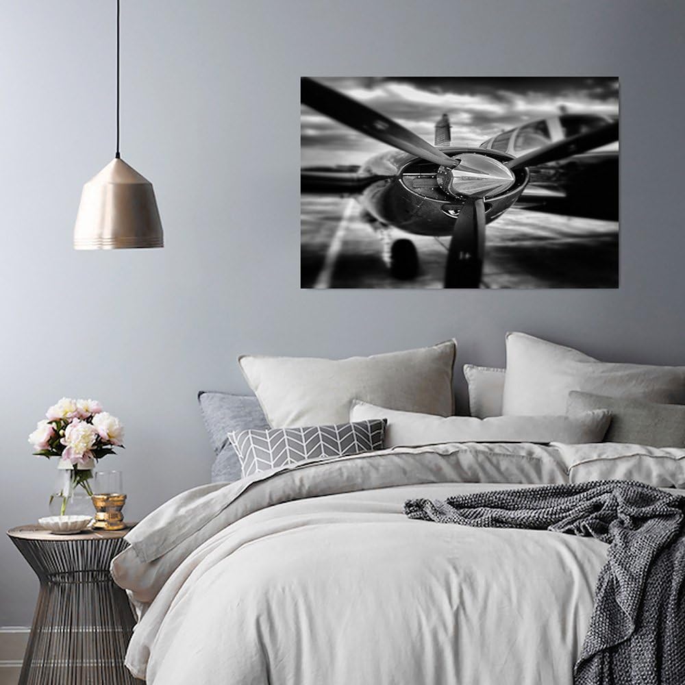 Feeby Frames, Leinwandbild, Bilder, Wand Bild, Wandbilder, Kunstdruck 70x100cm, FLUGZEUG, PROPELLER,