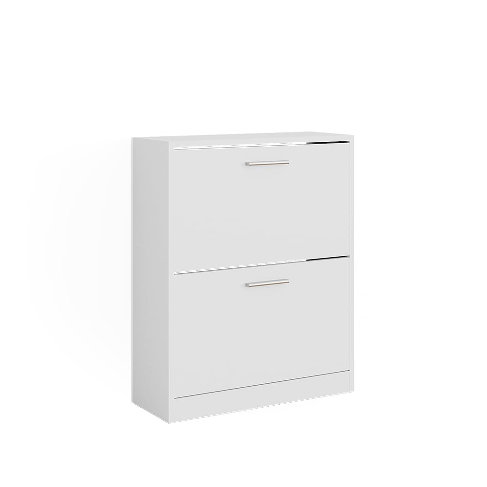 Vicco Schuhschrank Gizmo, Weiss, 59 x 72.5 cm 2 Fächern, zur Aufbewahrung von Schuhen und kombinierb
