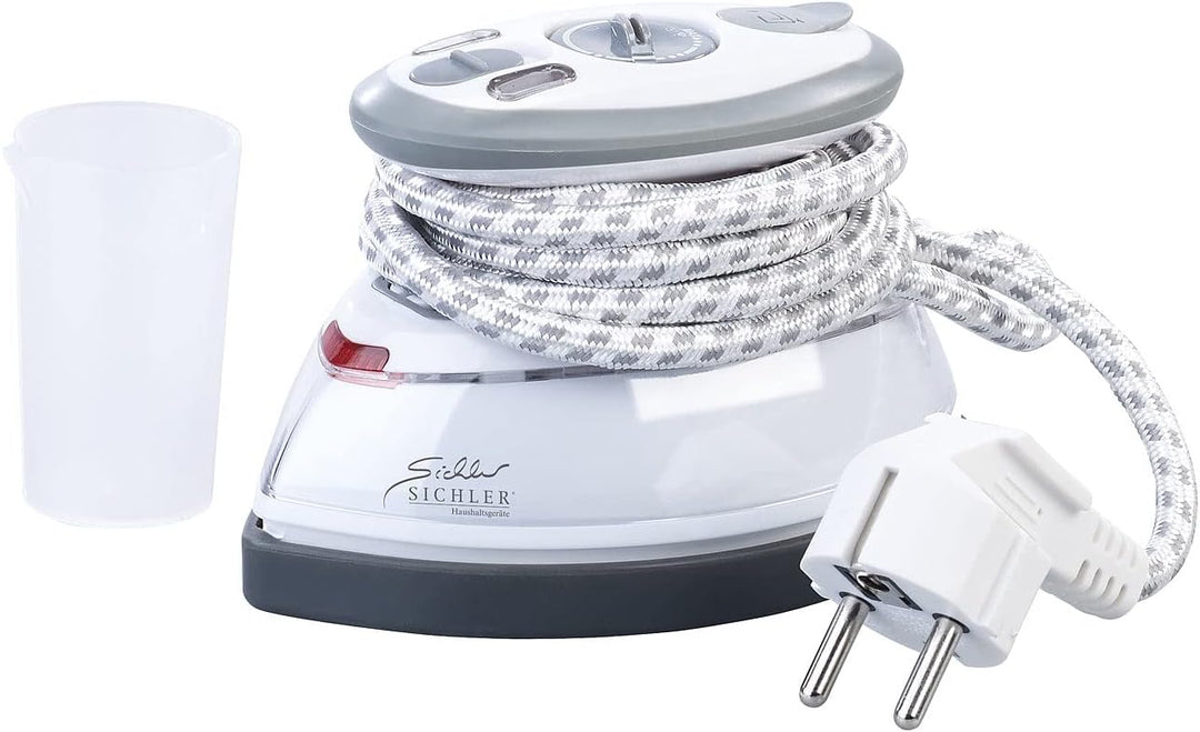 Sichler Haushaltsgeräte Bügeleisen: Reise-Dampfbügeleisen, 408 W, 110/230 Volt, 40 ml Wassertank, 3