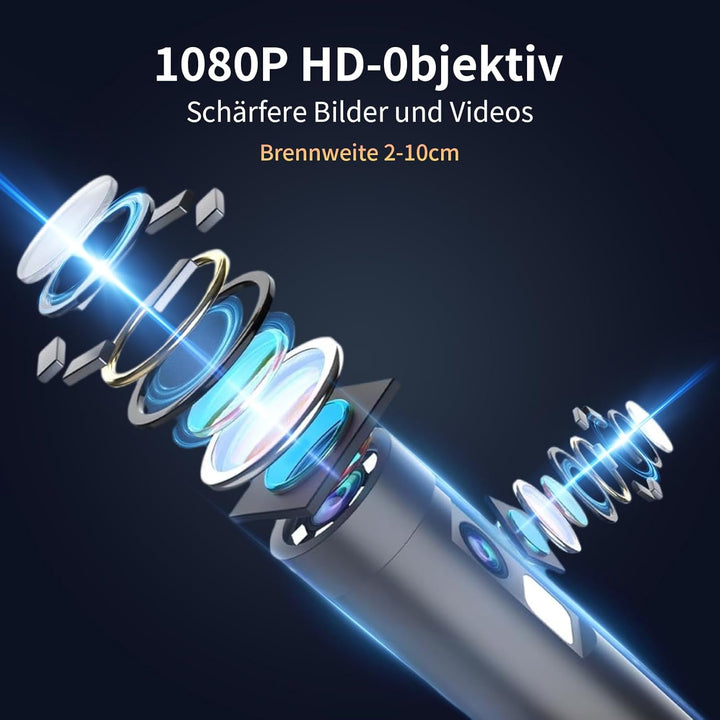 Dual Lens Endoskopkamera mit Licht, AOPICK 8mm IP67 wasserdichte Endoskop, 4.3" IPS Bildschirm Inspe