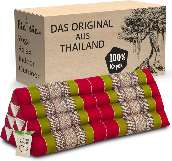 livasia Rückenstützkissen breit für Paare, Dreieckskissen für Garten und Balkon, Keilkissen mit Kapo