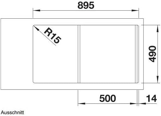 BLANCO ZENAR 5 S | SILGRANIT schwarz | Einbauart: Einbau von Oben | Hauptbecken rechts | mit Ablauff