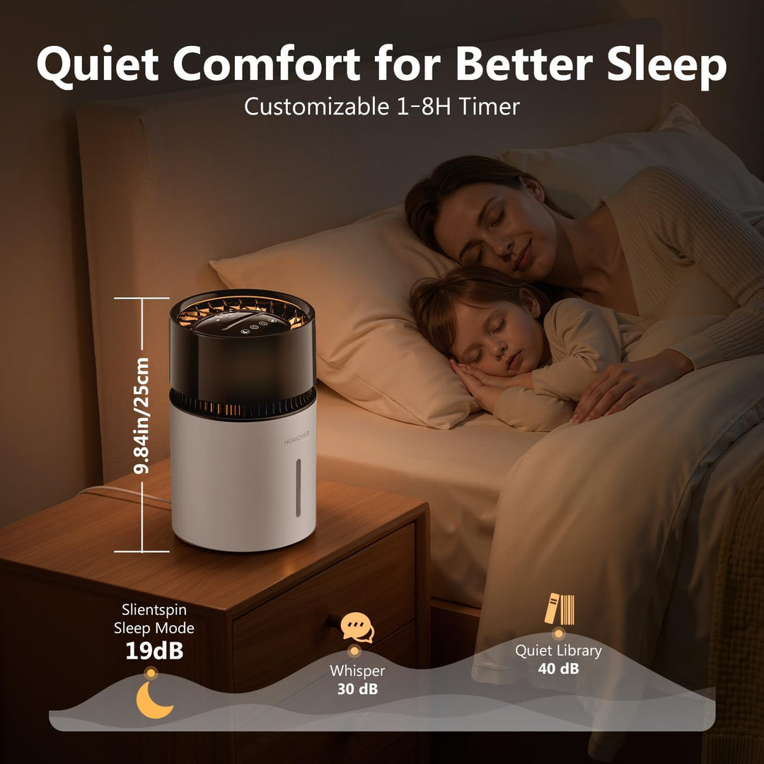3L Top-Fill Luftbefeuchter mit Filter, Luftbefeuchter Schlafzimmer, bis 35H, Timer & Auto-Abschaltun