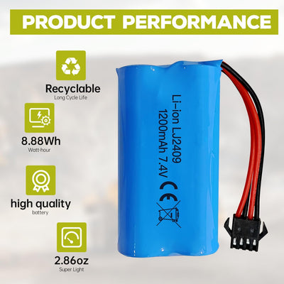 2PCS 7.4V 1200mah SM-4P Stecker Akku mit USB Ladekabel für EC08 RC Spielzeugauto Modell Geländefahrz