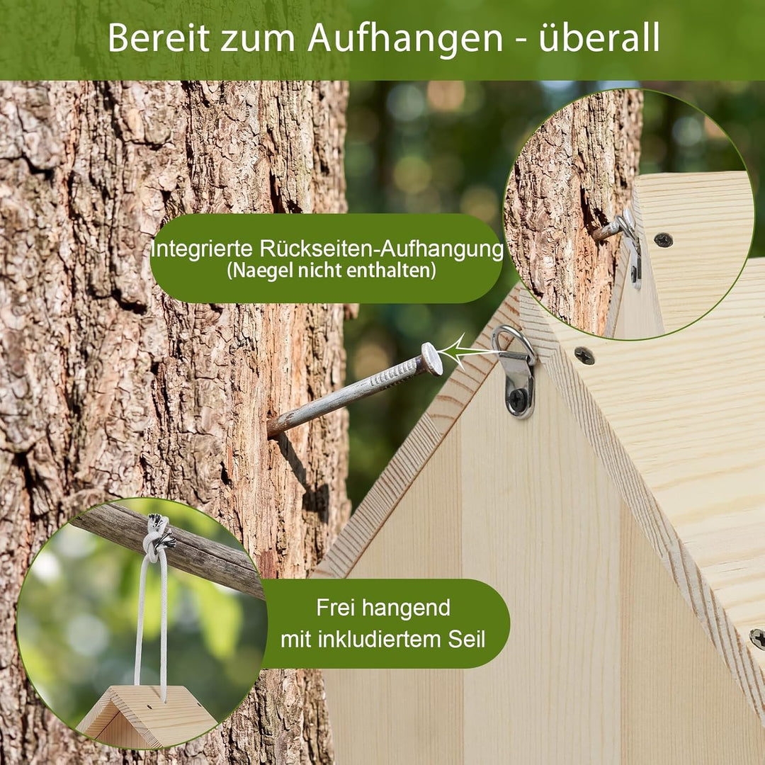 Vogelhaus Bausatz aus unbehandeltem Holz – Vogelhaus zum Bemalen für Kinder, Nistkasten & Futterstat