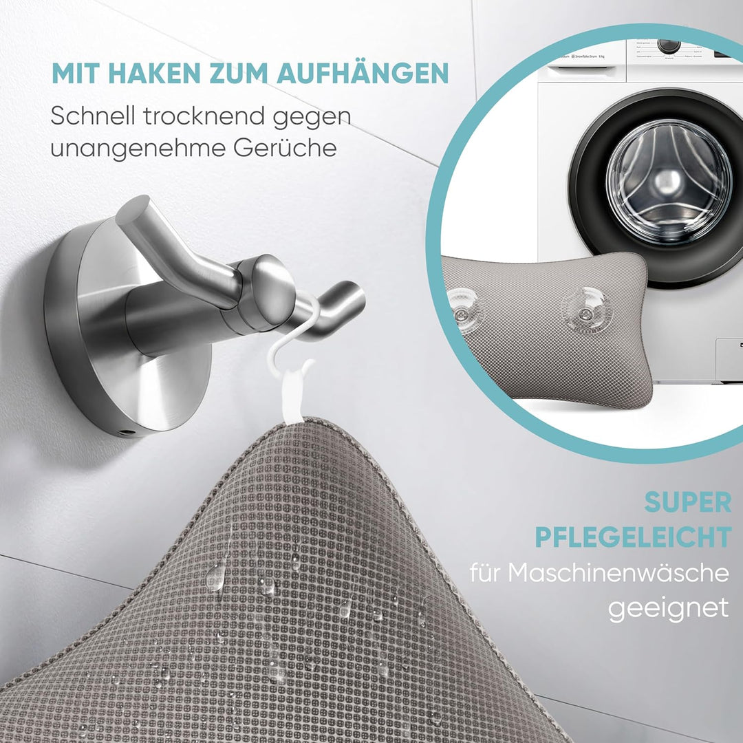 HAVENHAUS Premium Badewannenkissen grau | Badekissen für Badewanne schnelltrocknend & extra grosse S
