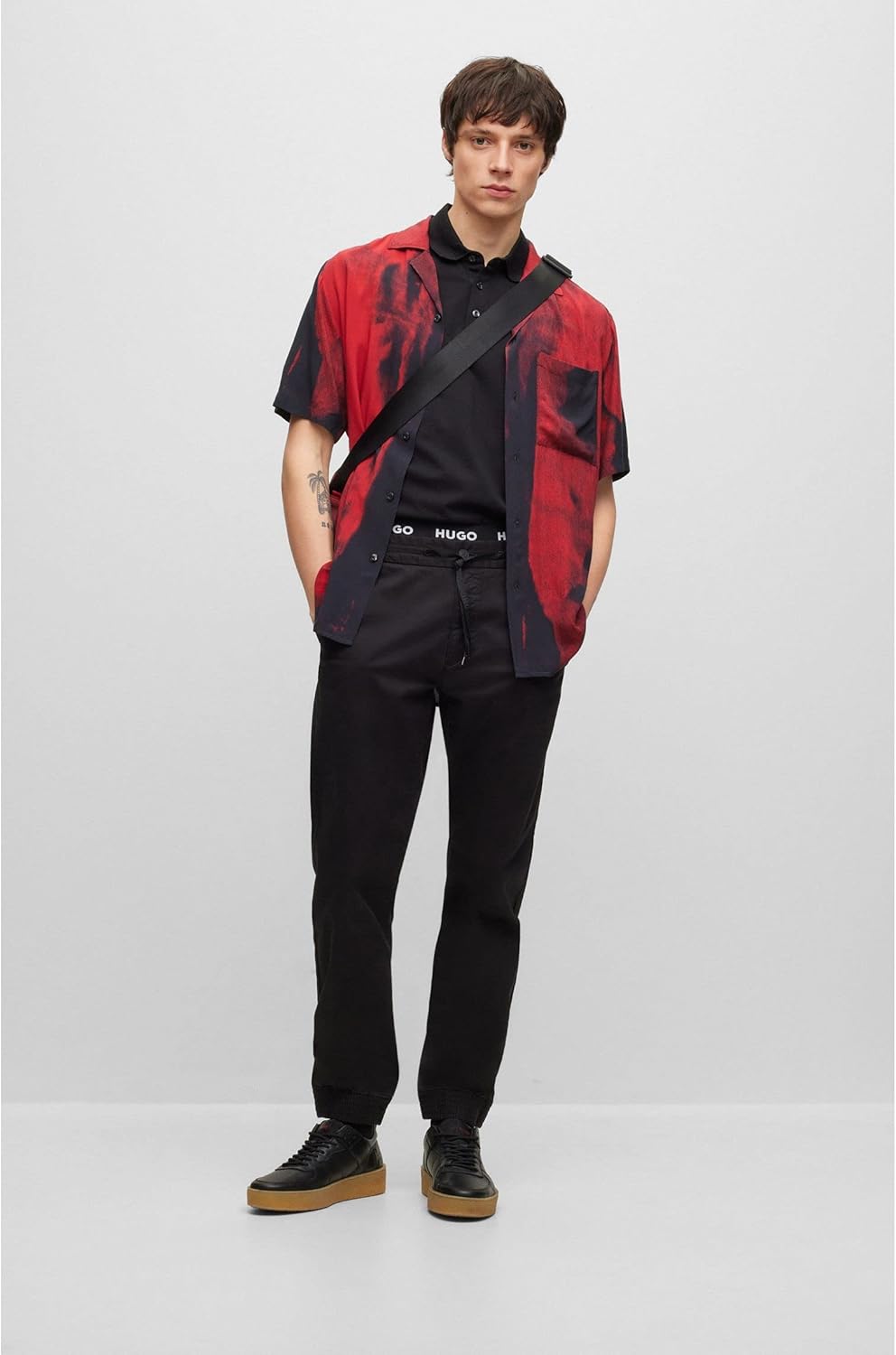 HUGO Herren Trousers_Flat, 29W / 34L Black1