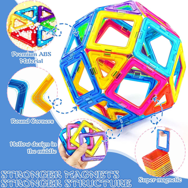 61 Magnetische Bausteine, Magnetbausteine, Magnetsteine Kinder Magnetische Bausteine Spielzeug Gesch