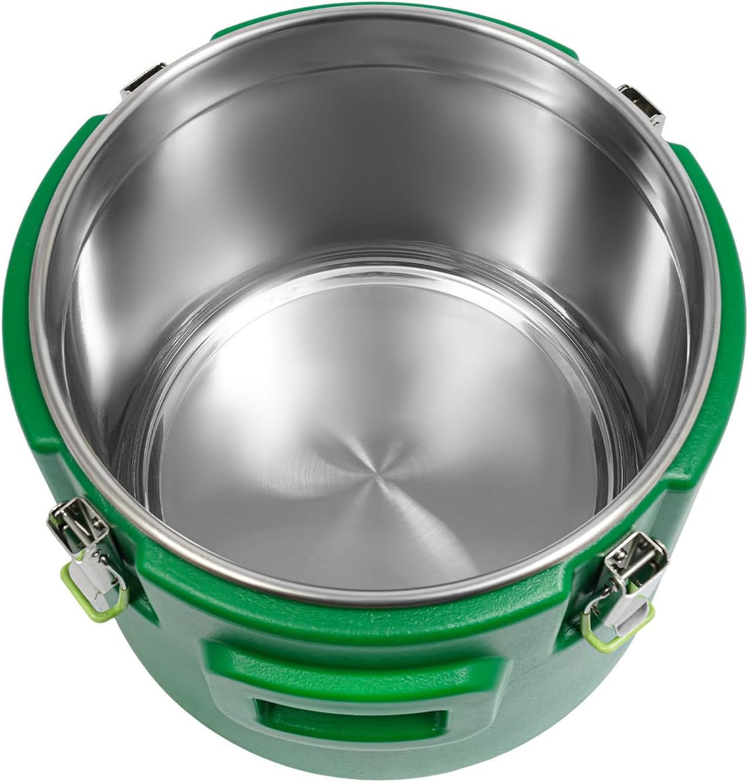 Edelstahl 15L Gastro Thermobehälter mit Deckel Spannverschluss für Heisse und Kalte Lebensmittel Sup