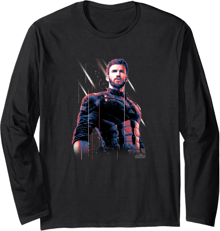 Marvel Infinity War Captain America Pose Langarmshirt