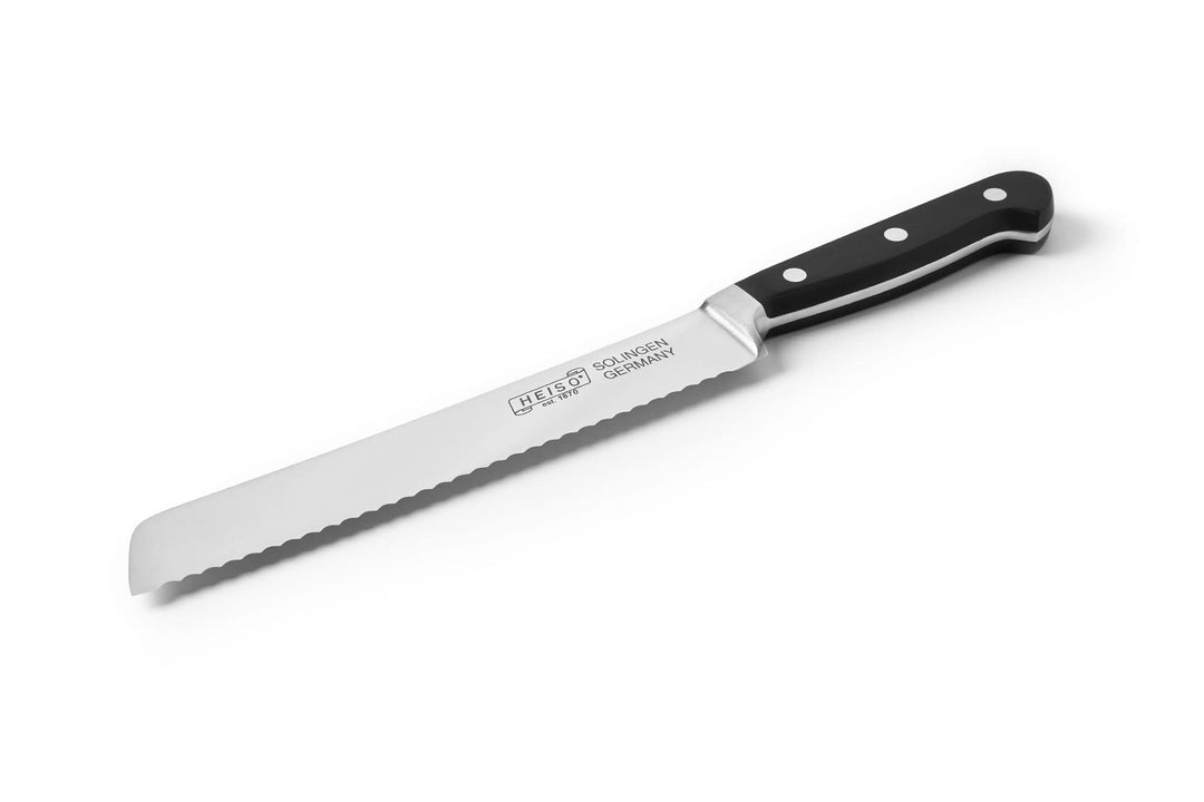 HEISO - Brotmesser - PREMIUM SERIE - rostfreie 21cm Klinge - Brot Messer "Made in Solingen" - Brotme