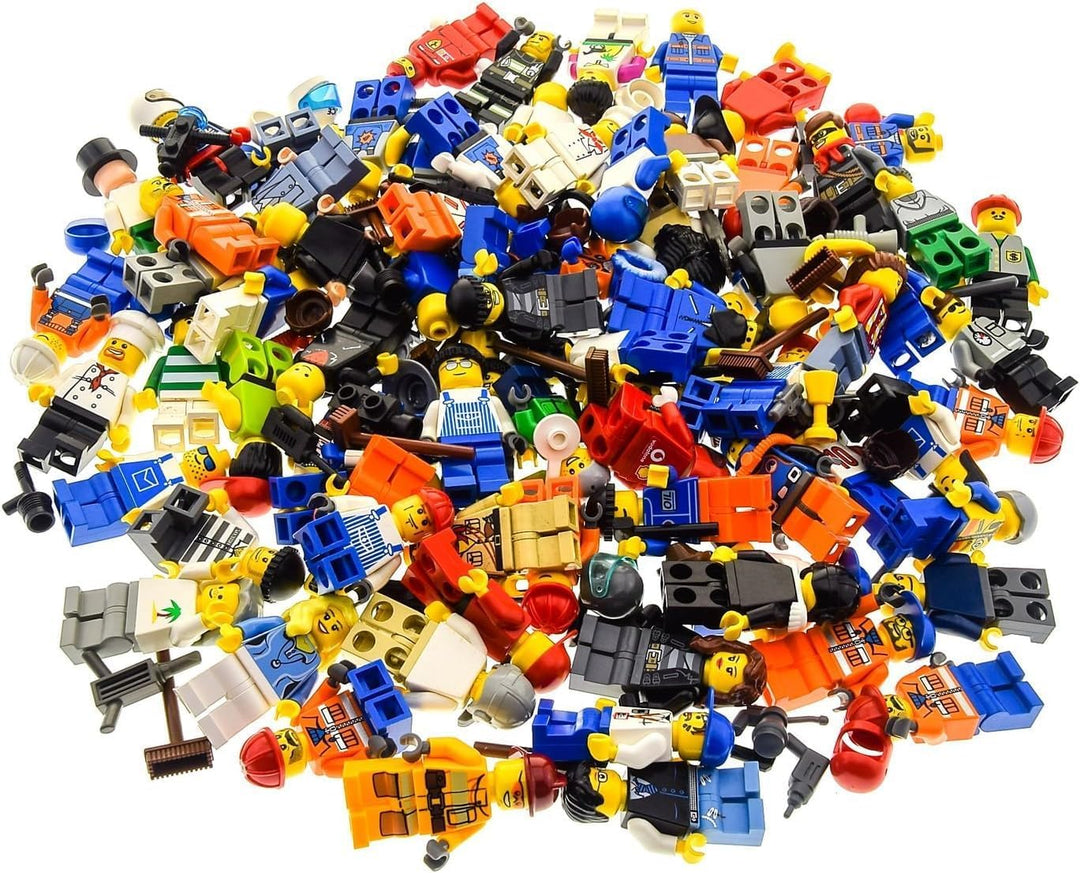 LEGO Bausteine gebraucht 10 x System Figuren Stadt City Mini Figur mit Zubehör Herren Damen Zufällig