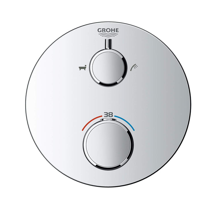 GROHE Grohtherm Concealed - Thermostat (Rosette aus Metall, Sicherheitssperre bei 38°, kratzfeste Ob