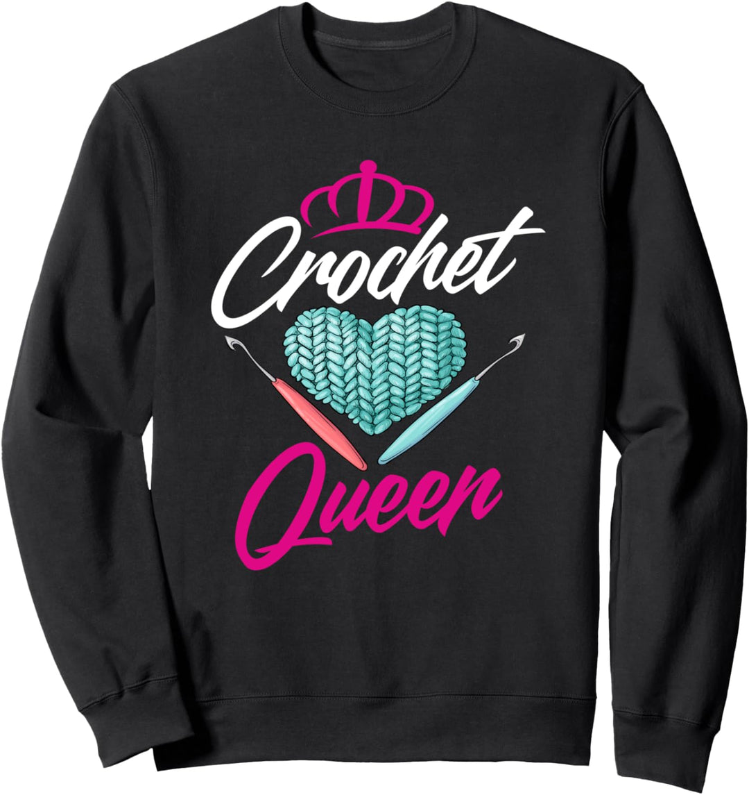 Crochet Queen – niedliches Häkelgeschenk für Häkel. Sweatshirt