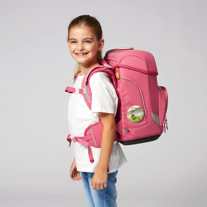 ergobag Cubo Set Ergonomischer Schulrucksack, 5 Stück S Rosa, S Rosa