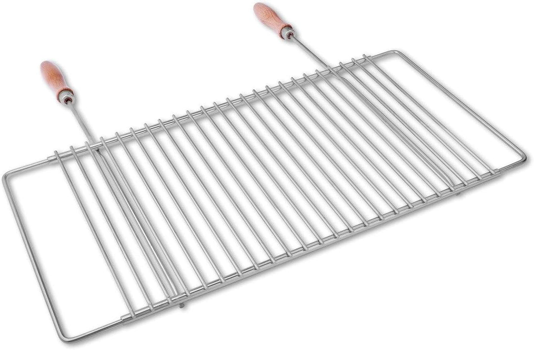 DEOS Edelstahl Grillrost Verstellbar 50-60 x 30 cm - Flexibler Rost für Kamine &amp; Feuerschale - Einst