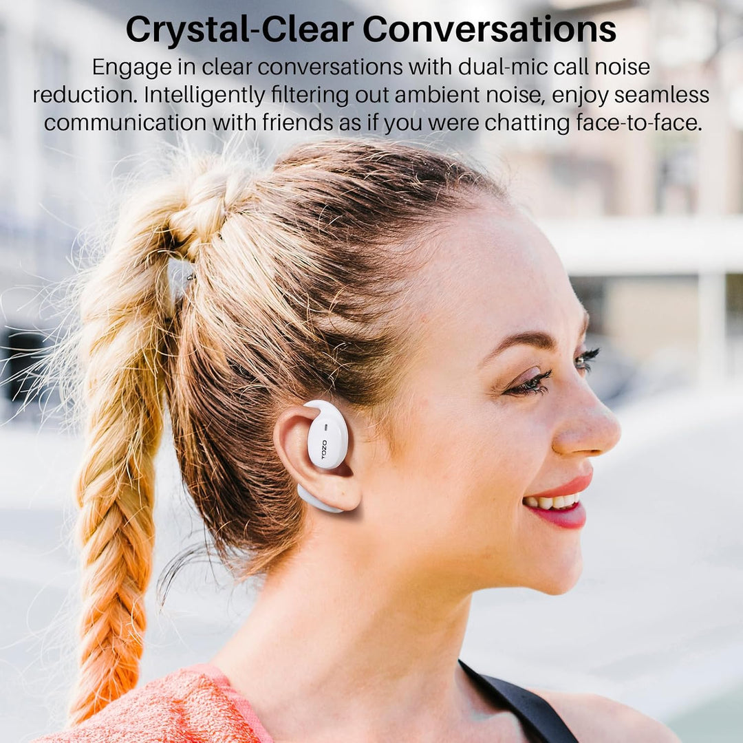 TOZO OpenEgo Open Ear Kopfhörer mit Ohrbügel Bluetooth Sport 80 Std. IPX5 | 16,2-mm Treiber für klar