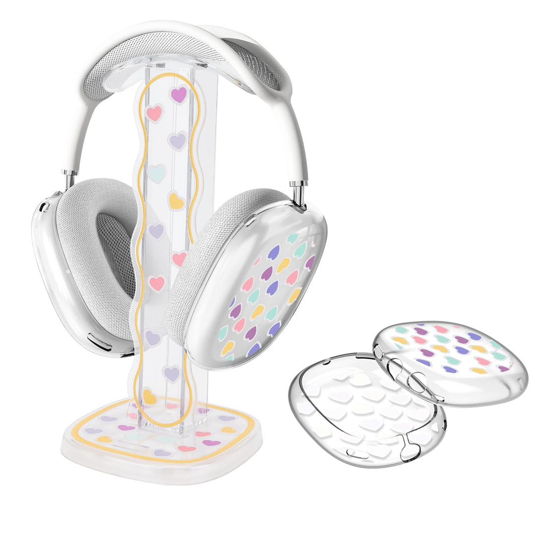 Transparent Schutzhülle kompatibel mit Apple AirPods Max 2024/2020, Kopfhörerabdeckung Zubehör+Unive