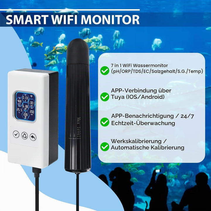 Smart Water Quality Tester Wireless WiFi Multi-Parameter Wasserqualitätsmesser für pH/ORP/TDS/EC/Sal