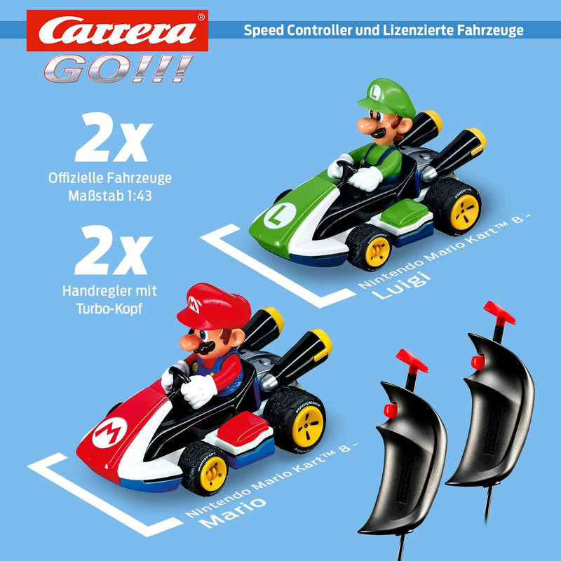 Carrera 20062491 GO!!! Nintendo Mario Kart 8 Rennstrecken-Set | 4,9m elektrische Carrerabahn mit Mar