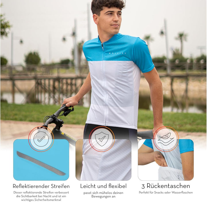 WOLFIRE WF Rennrad Trikot Herren, Hergestellt Aus Polyester. MTB - Radtrikot Herren Kurzarm, Fahrrad