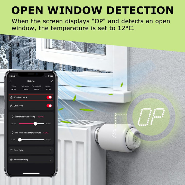 Smart Heizkörperthermostat, 3 Stück Smart Heizungsthermostat mit App-Funktion, Programmierbar Heizun