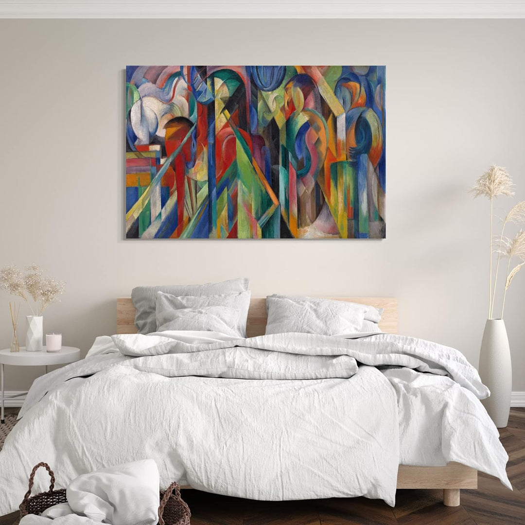 Printed Paintings Leinwand (80x60cm): Franz Marc - Stallungen (1913) 80x60 cm, 80x60 cm