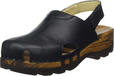 Woody Herren London Holzschuh 41 EU Schwarz, 41 EU Schwarz