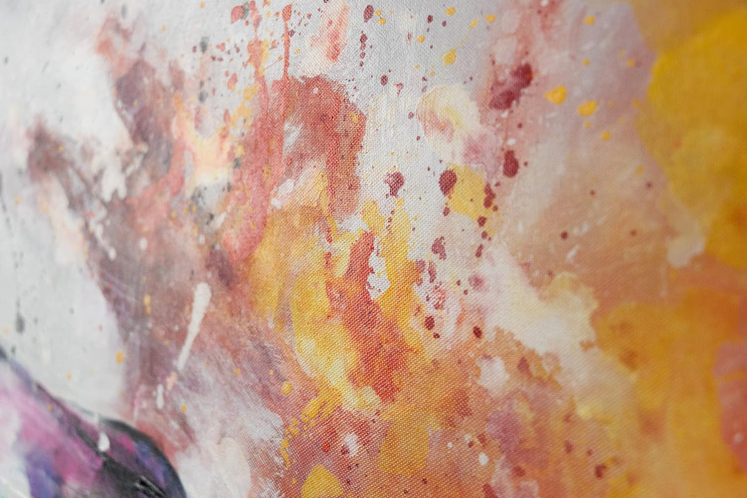 YS-Art Abstrakt Design Acryl Gemälde auf Leinwand Galaktisch handgemalt Wandbilder Wohnzimmer modern