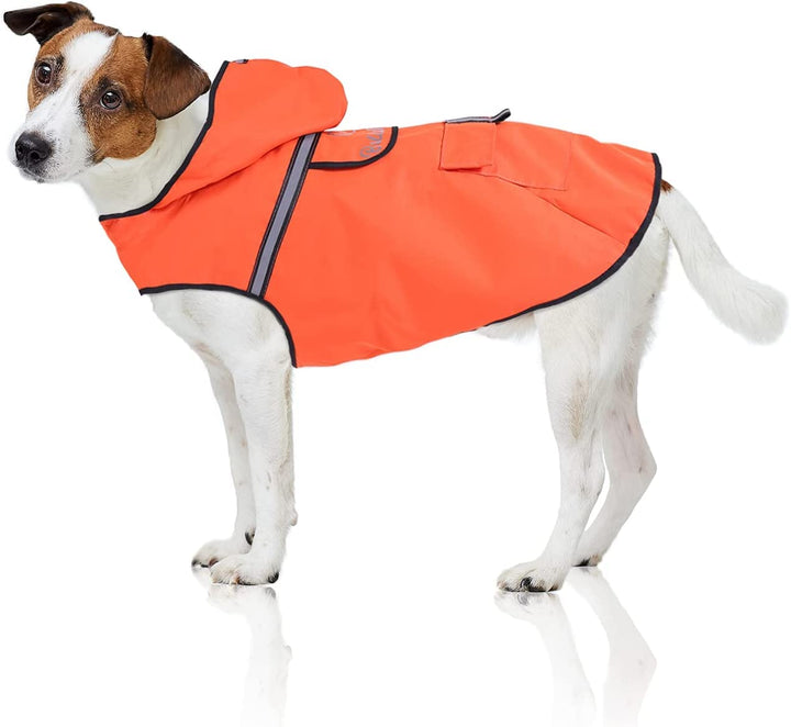 Bella & Balu Hunderegenmantel - Wasserdichter Hundemantel mit Kapuze und Reflektoren für trockene, s