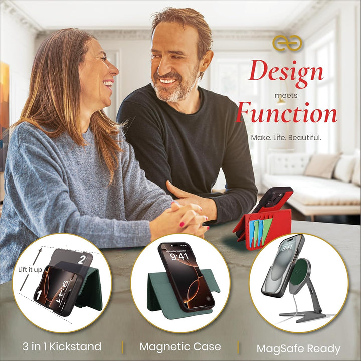 Dreem Fibonacci iPhone 15 Pro Max Brieftaschen-Etui / 2-in-1 stossfestes Etui und abnehmbares Folio