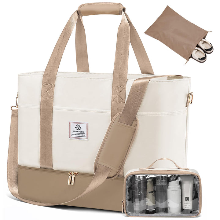 LOVEVOOK Reisetasche Damen, Wasserdicht Weekender Travel Bag mit Schuhfach, Duffle Bag Kliniktasche