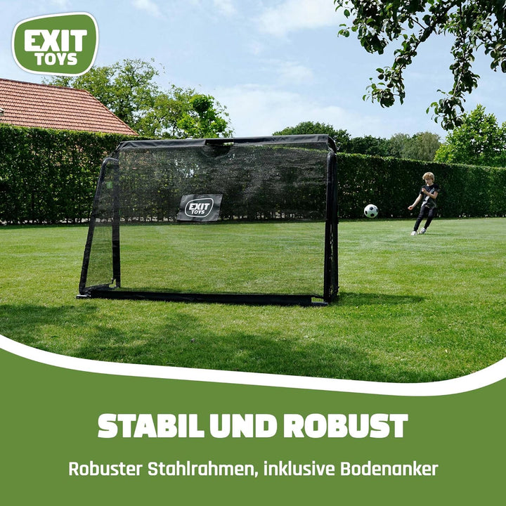 EXIT | Hochwertige Fussballtore aus Stahl - Enthält eine Trainingswand und EIN stabiles Verankerungs